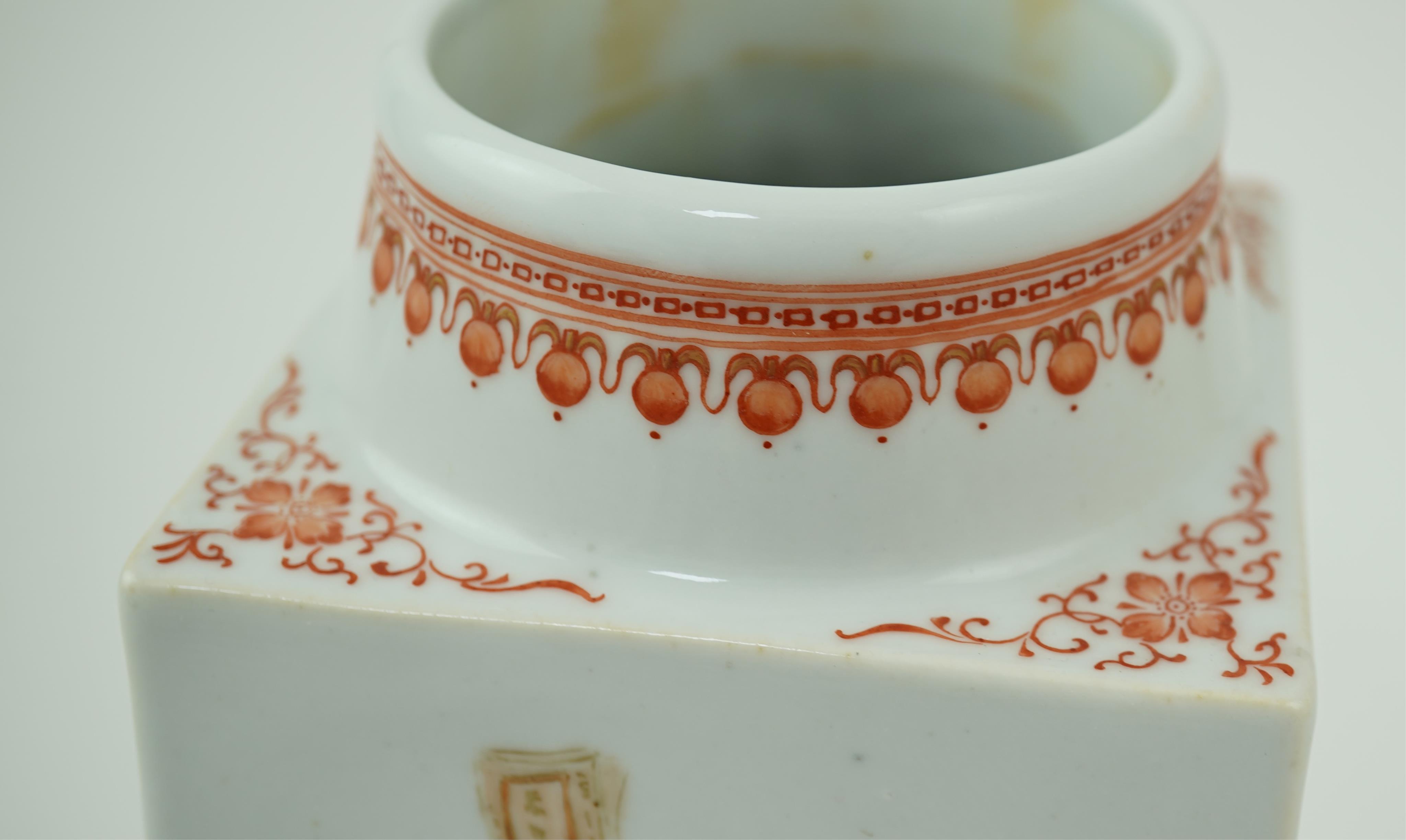 A Chinese enamelled porcelain cong-shaped vase, probably Cultural Revolution period